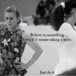 Kaepernick ad parody: Tonya Harding with the text: "Believe in something. Even if it means taking a knee."