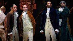 A screenshot from the original New York production of Hamilton