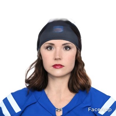Headshot of Lamar Jackson with the 2017-era FaceApp gender swap filter applied