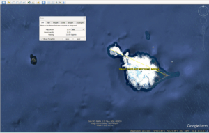 Google Earth measurement of the distance across Heard Island at its widest point: 23 miles